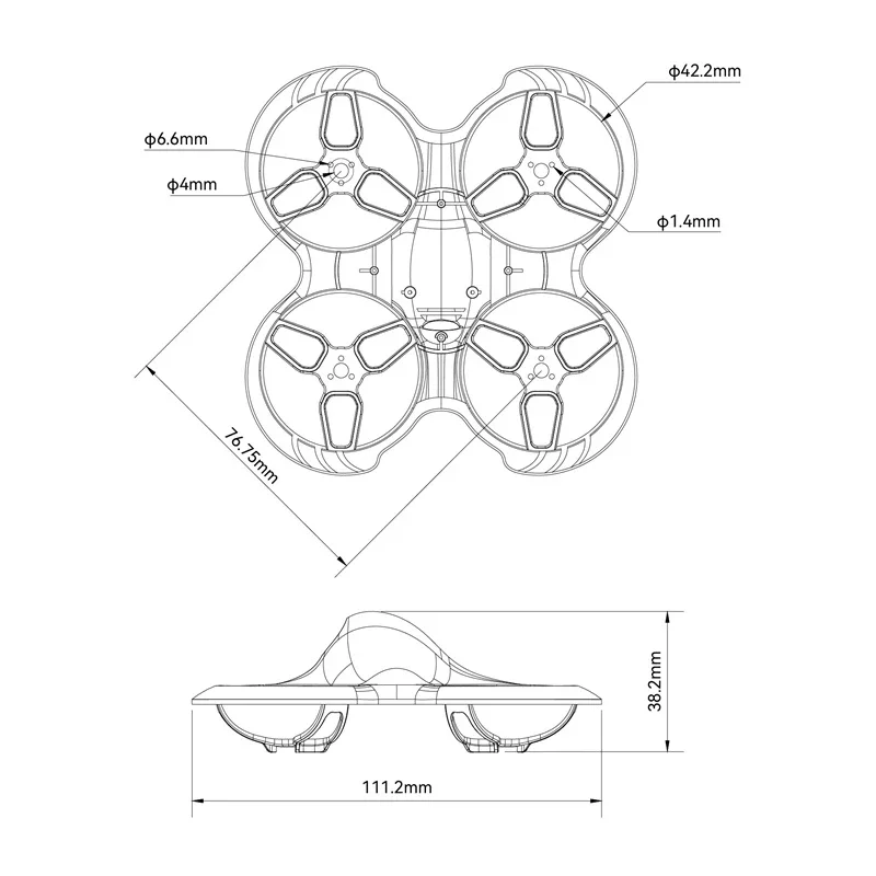 Cadre Drone Cetus Pro Pièces de Rechange PA12 Résistant aux Chocs