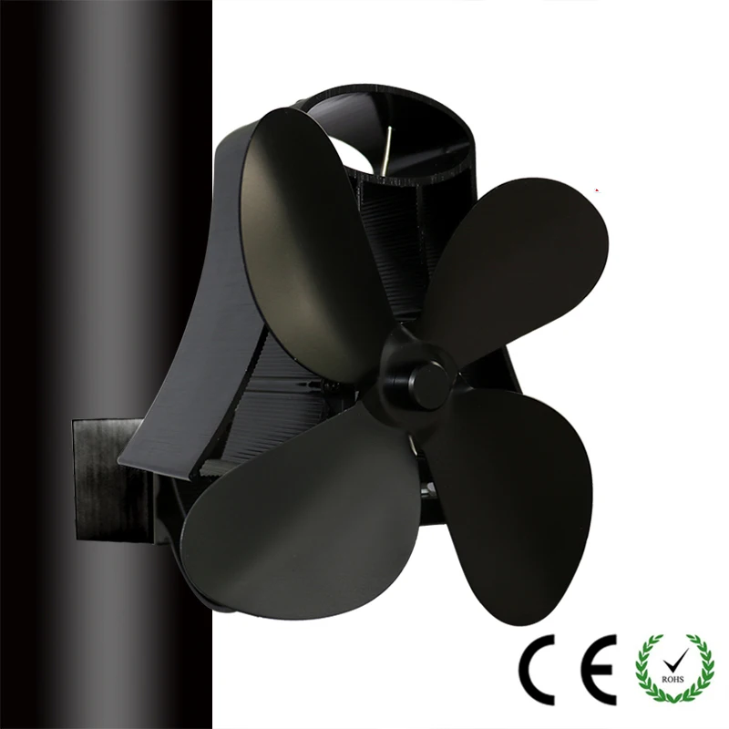 Wall Mounted Fireplace Fan Magnet Stove Fan 4 Blade Heat for Log Wood Burner Eco Heat Distribut Household Pipe Stove fans