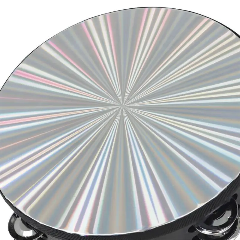 더블 행 탬버린 꽃 형태 뮤지컬 탬버린 금속 벨 휴대용 장난감 157D