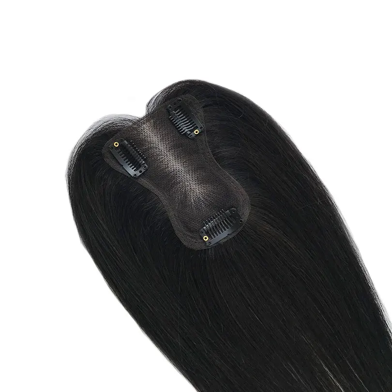 8x11cm Swiss Lace Human Hair Topper Hair Piece 10inch Virgin Hair Natural Scalp Top Clips In for Women Mild Hair Loss Volume 2