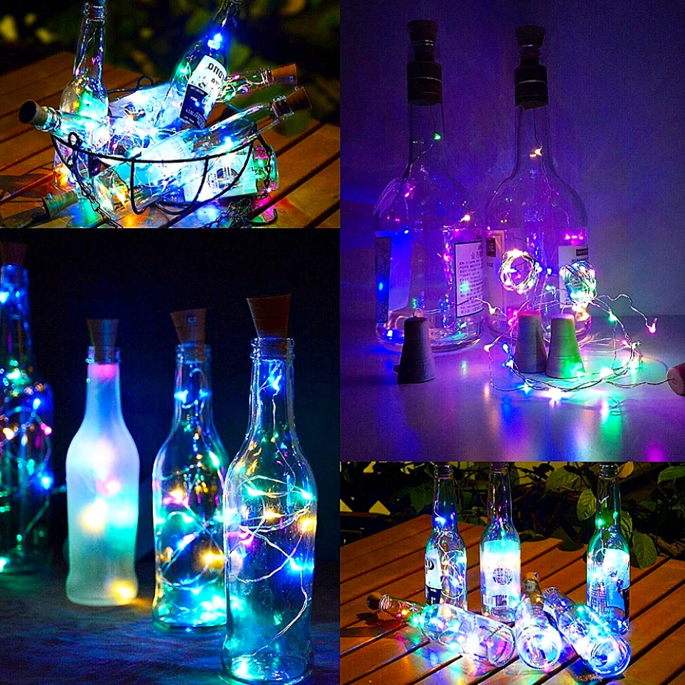 Solar Wine Bottle Lights with Cork 2M 20LEDs Fairy String Lights for Party DIY Decoration Wedding Christmas Lights Copper Wire images - 6