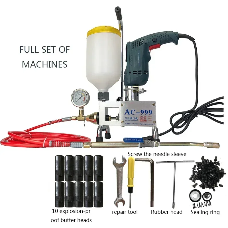New AC-999 Epoxy Grouting Machine 220V/1100W Epoxy Injection Pump/Polyurethane Foam Impermeable Water Grouting Machine