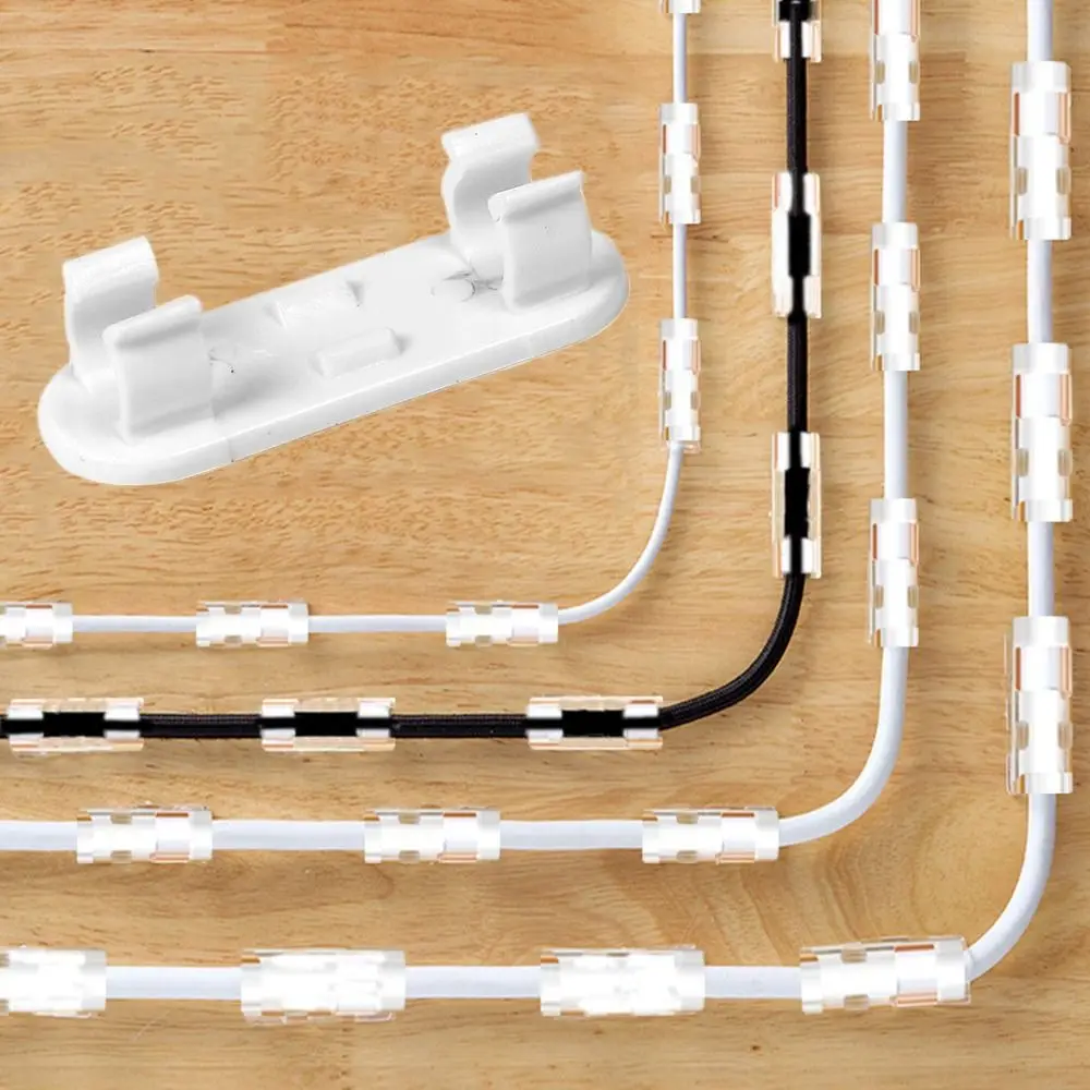 

10Pcs Mini Cable Clip Practical Nail-Free No Punching Wire Holder Clamp Self-Adhesive Plastic Wire Holder Office