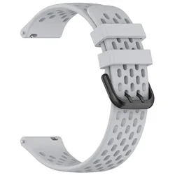 Versatile Silicone Smartwatch Band - Multiple Sizes - 20mm Universal band (Light Gray)
