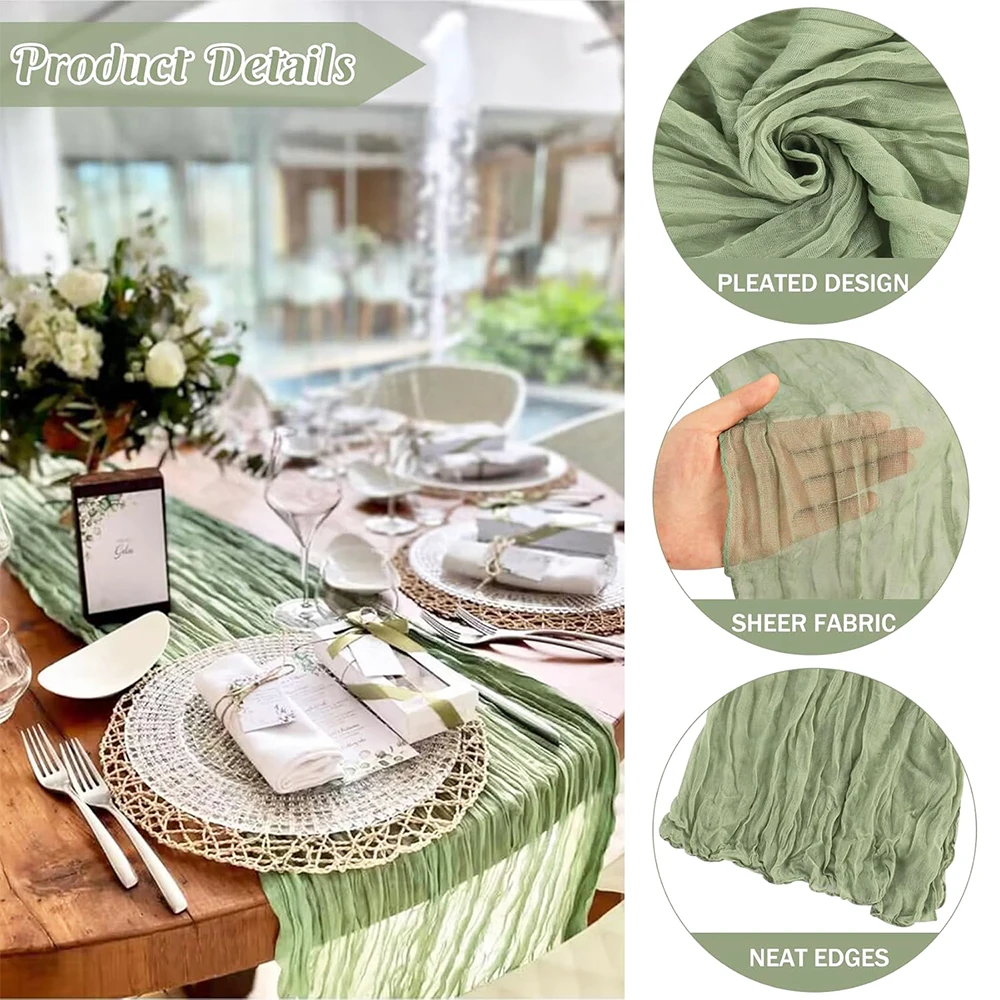 Elegant Royal Blue Cheesecloth Table Runner for Special Occasions and Celebrations