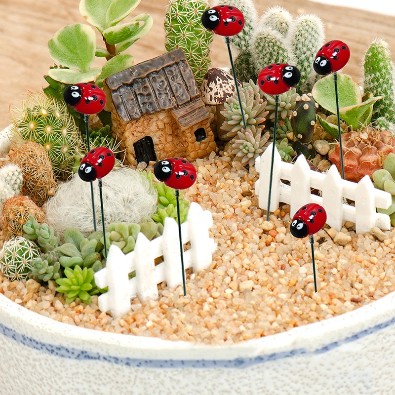 

Bunch of Insect Ladybug Garden Yard Planter Colorful Whimsical Ladybug Stakes Decoracion Outdoor Decor Flower Pots Decoration
