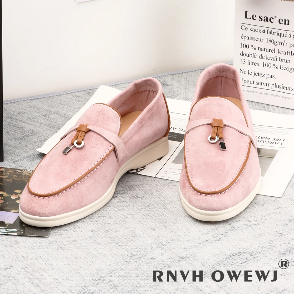 Suede Leather Women Loafers Shoes Spring Autumn Luxury Casual Women Shoes Rubber Sole Flat Loafers Comfortable