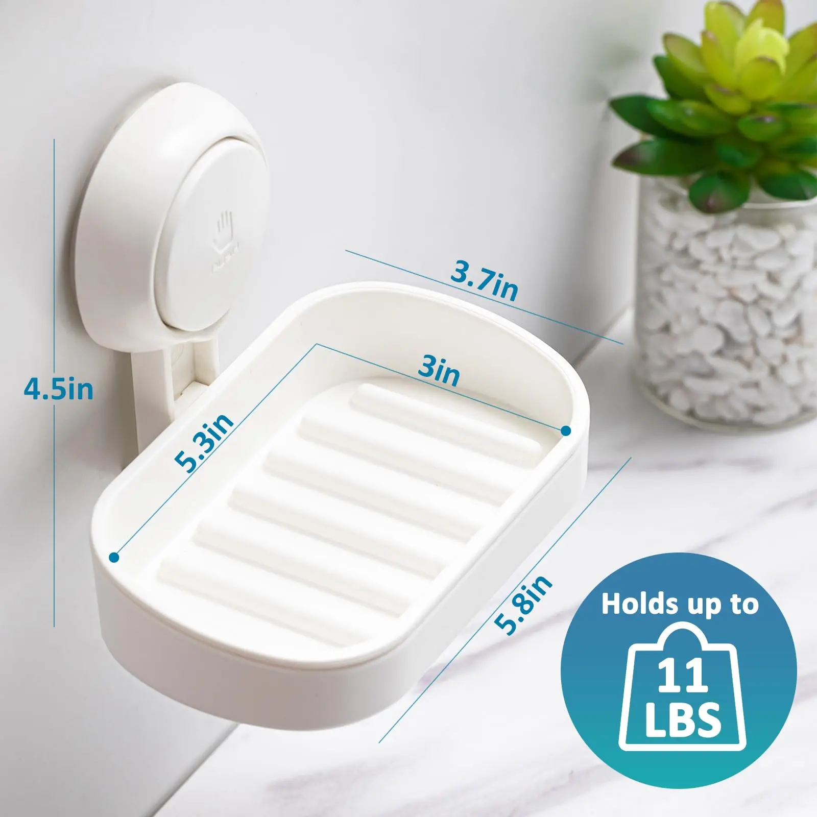 TAILI Suction Cup Soap Dish Powerful Vacuum Suction Soap Holder, Strong Sponge Holder for Shower, Bathroom, Tub and Kitchen Sink 6