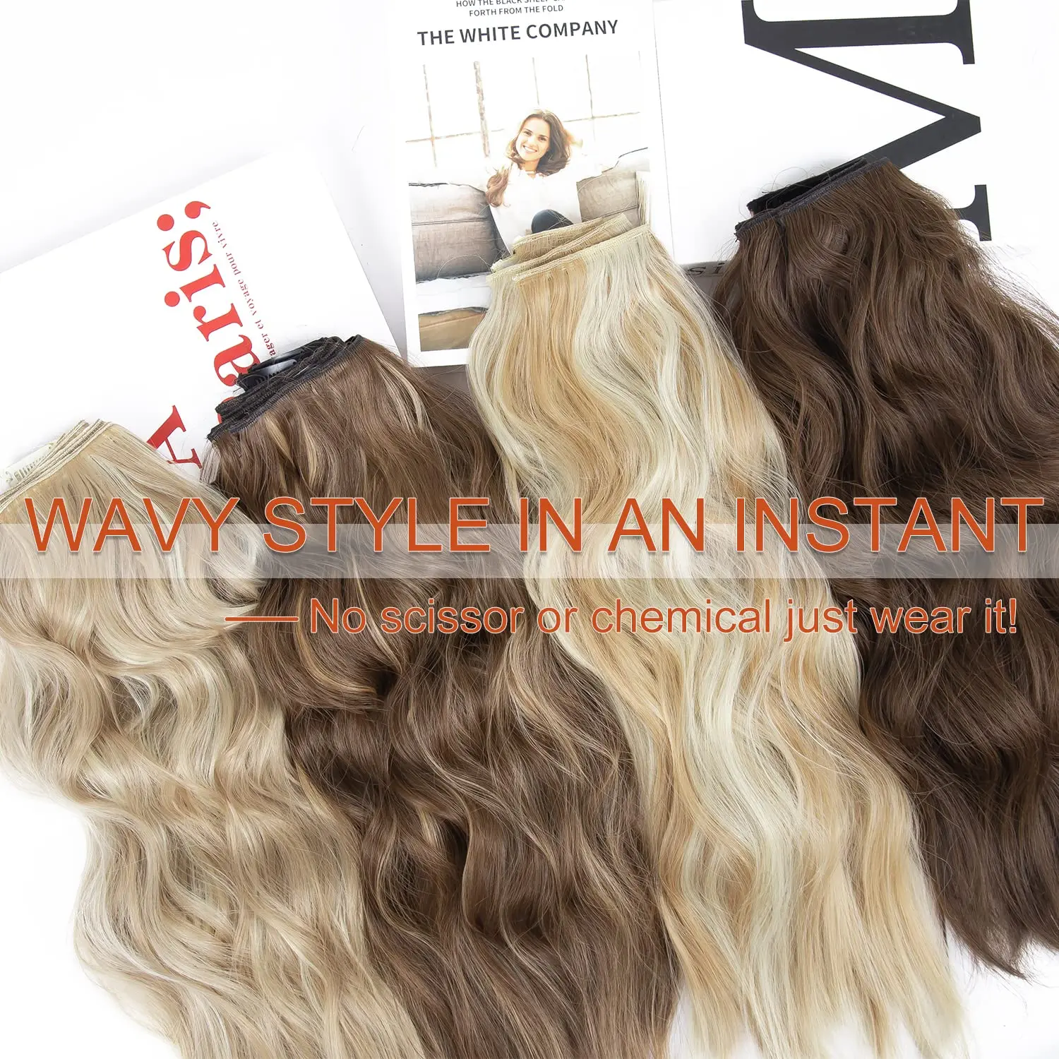 Hair Extensions 4 PCS Wavy Clip In For Woman