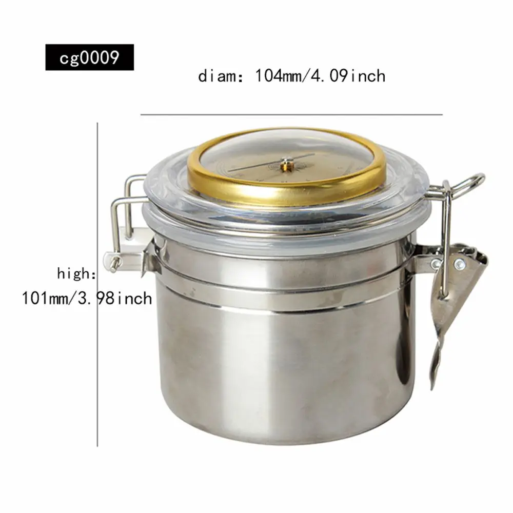 stainless steel jar humidifier sheet thermometer show Sealed Can coffee tea cigar Tobacco Moisturizing Jar gift Buckle