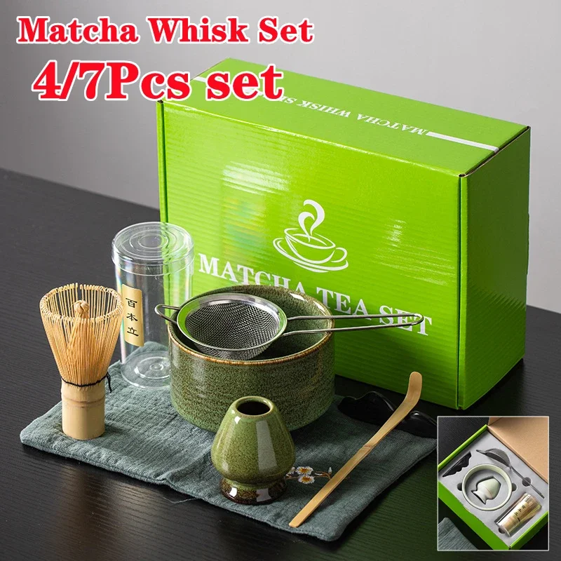 4/7PCS Ceramic Set Safe Bamboo Teaspoon Tea Indoor Shop Tea-making Tools Accessories Birthday Gifts