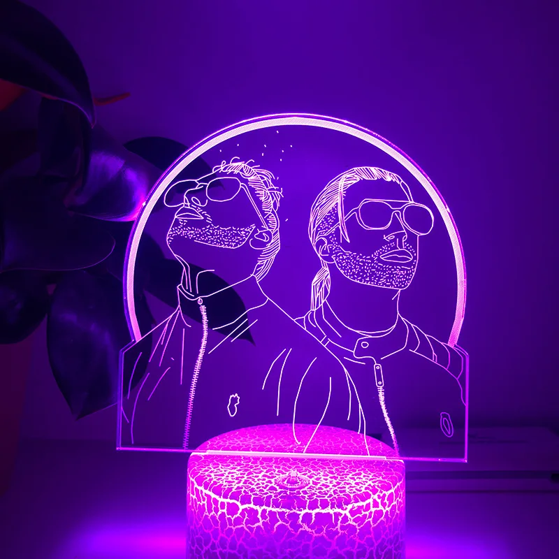 night lamp 3D LED Night Light French Rap Group PNL Home Decor Bedroom Cartoon Table 16Color Changing Touch Lamp For Fans Gifts Light motion sensor night light