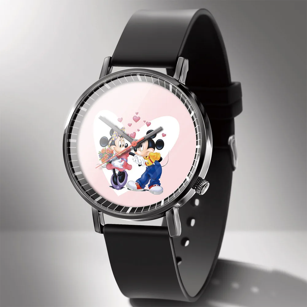 Disney Mickey Minnie Mouse Girl  Boy Children's Kids Watch Women Cute Male Female Couple Wrist Watches Birthday Gifts 5