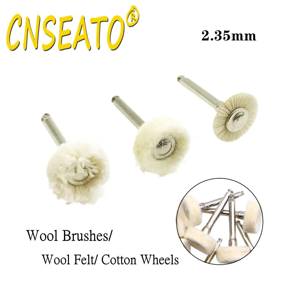 50pcs Dental Polishing Wheel Wool Cloth Cotton Felt Teeth Polisher Prophy Brushes Grinding Rotary Tools For Low Speed Handpiece