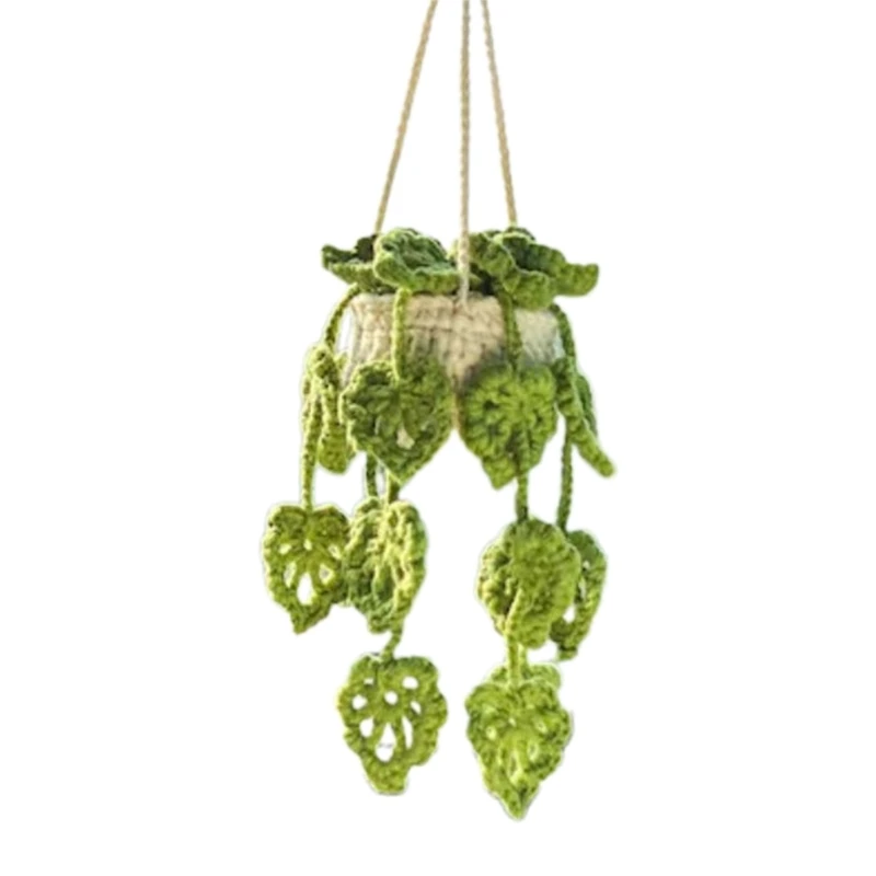 

Kawaii-Potted Plants Car Mirror Hanging Handmade Crochet Decor-Cute Ornamentos K0AF