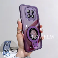 Transparent Magnetic Thin Bracket Phone Case with Soft Shell Design for OPPO A15 or A15S (1)