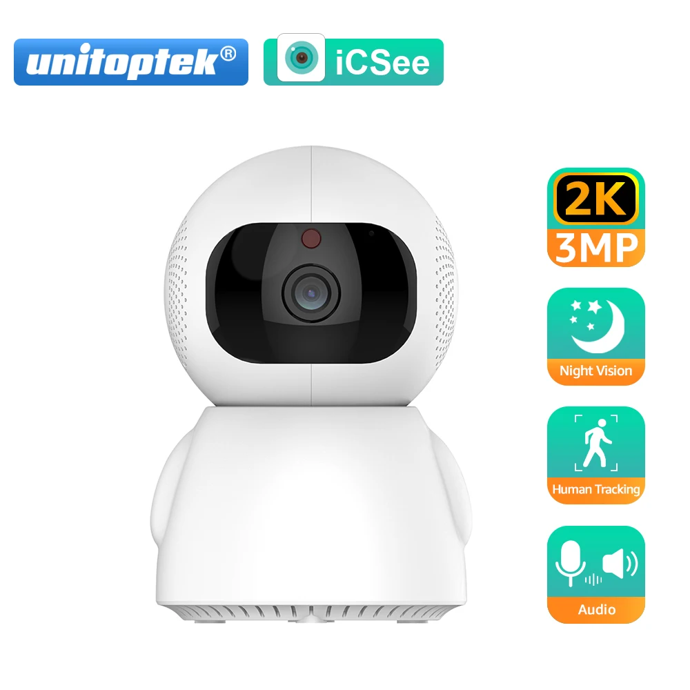 Hd 3Mp Wifi Camera Ptz 2K Wireless Smart Home Human Auto Tracking Audio Alexa Google Baby Monitor Sorveglianza Di Sicurezza Ip Cam