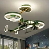 Aircraft fan light, children's room, boy's bedroom, chandelier creative, Avatar combat helicopter model, room lighting decoratio 1