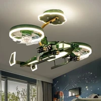 Aircraft fan light, children's room, boy's bedroom, chandelier creative, Avatar combat helicopter model, room lighting decoratio 1