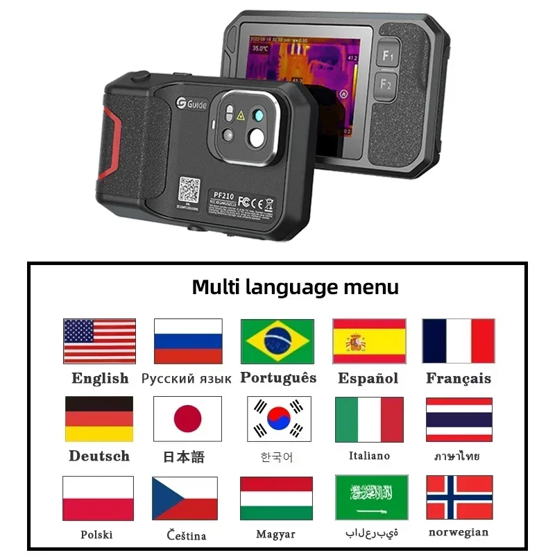 GUIDE 256x192 Infrared Thermal Imaging Camera 3.5" TouchScreen 25Hz PF210 with WiFi for Detecte Electrical, Building and HVAC