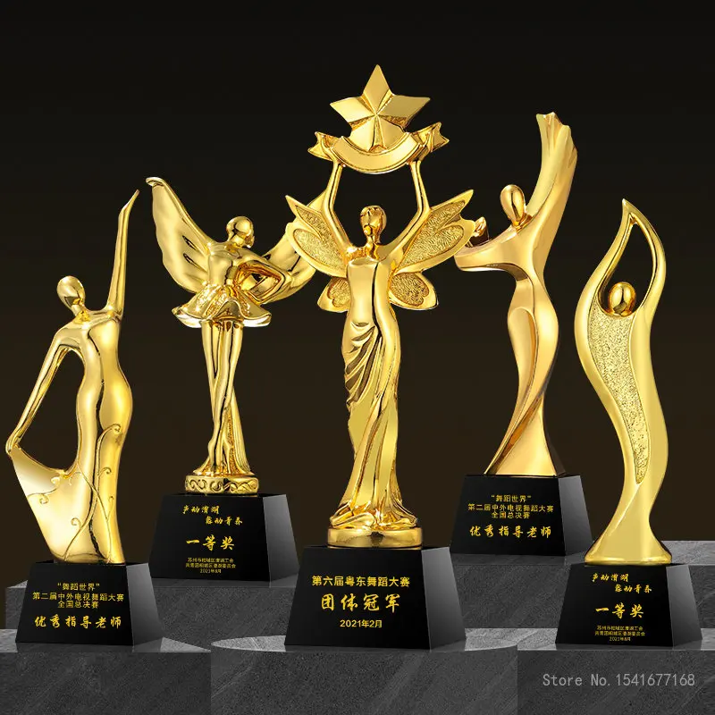 Resin Crystal Trophy for Dance Competition, Customized Ballet Trophy, Activity Awards, Home Decoration, Dancer Sculpture, 1Pc