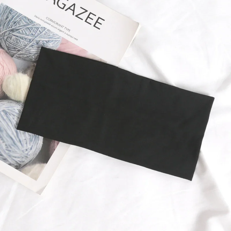 Korean Headband Running Solid Color Wide Elastic Hair Bands Women Men Sport Yoga Hairband Black Soft Wash Face Makeup Headwrap