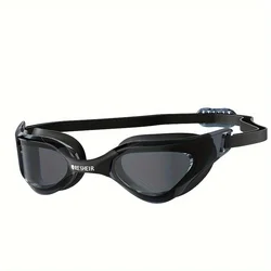Professional Waterproof Anti-Fog UV Protection Unisex Swim Goggles (Black smoke lens)