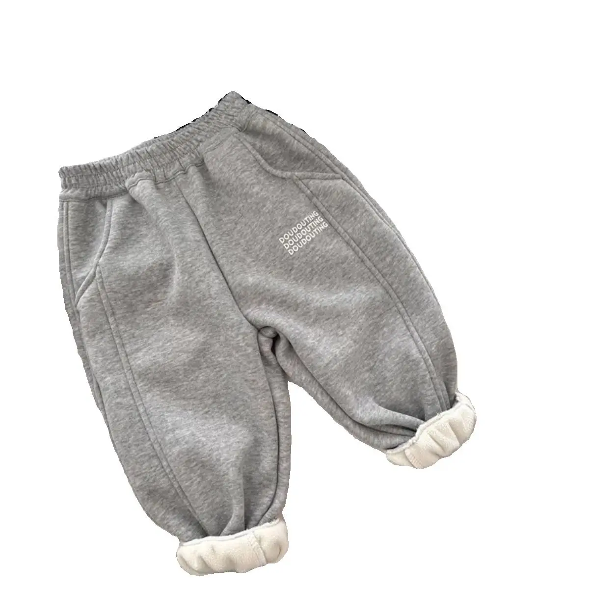 Pantalon Sport école Quotidien Pantalon Jogging Fille En Polaire - Taille élastique Pour Enfants 2-7 Ans, Chaud Et Confortable Vêtement Enfant Polaire