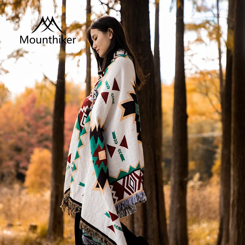 Outdoor Celebrity Style Blanket Picnic Blanket Camping Thickened Portable Cotton Skin-friendly Picnic Cloth Beach Tent Mat