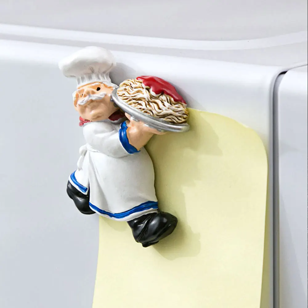 Cartoon Creative 3D Bread Chef Message Home Decor Fridge Magnet Refrigerator Decoration For Kitchen