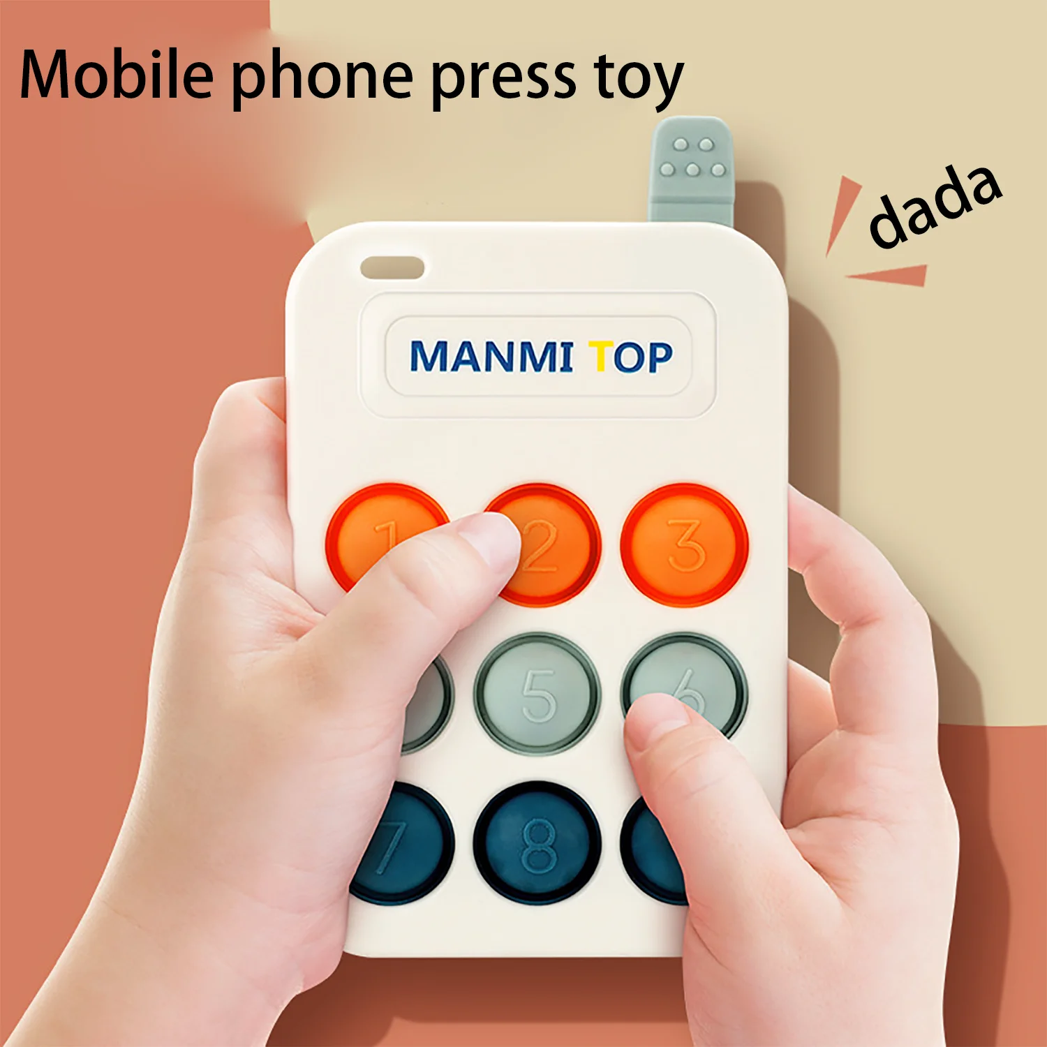 Infant and toddler squeeze music decompression toy, children press mobile phone, bubble music can boil water, chew and bite 3