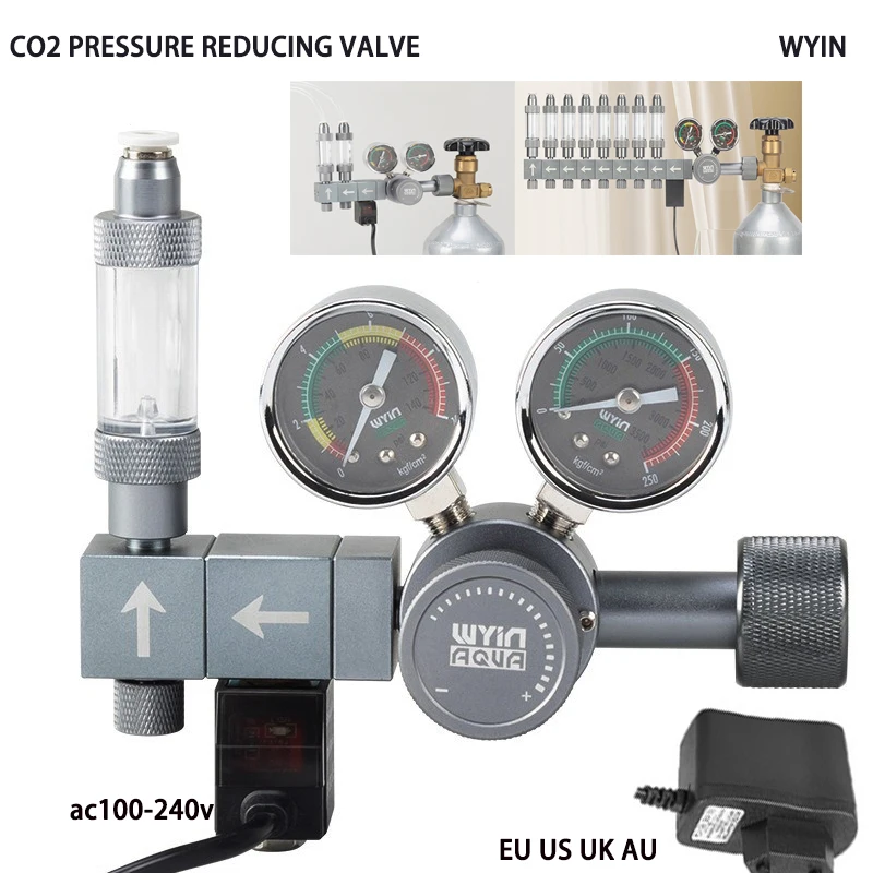 Premium Edition Aquarium CO2 Regulator with Electromagnetic Valve and Bubble Gauge