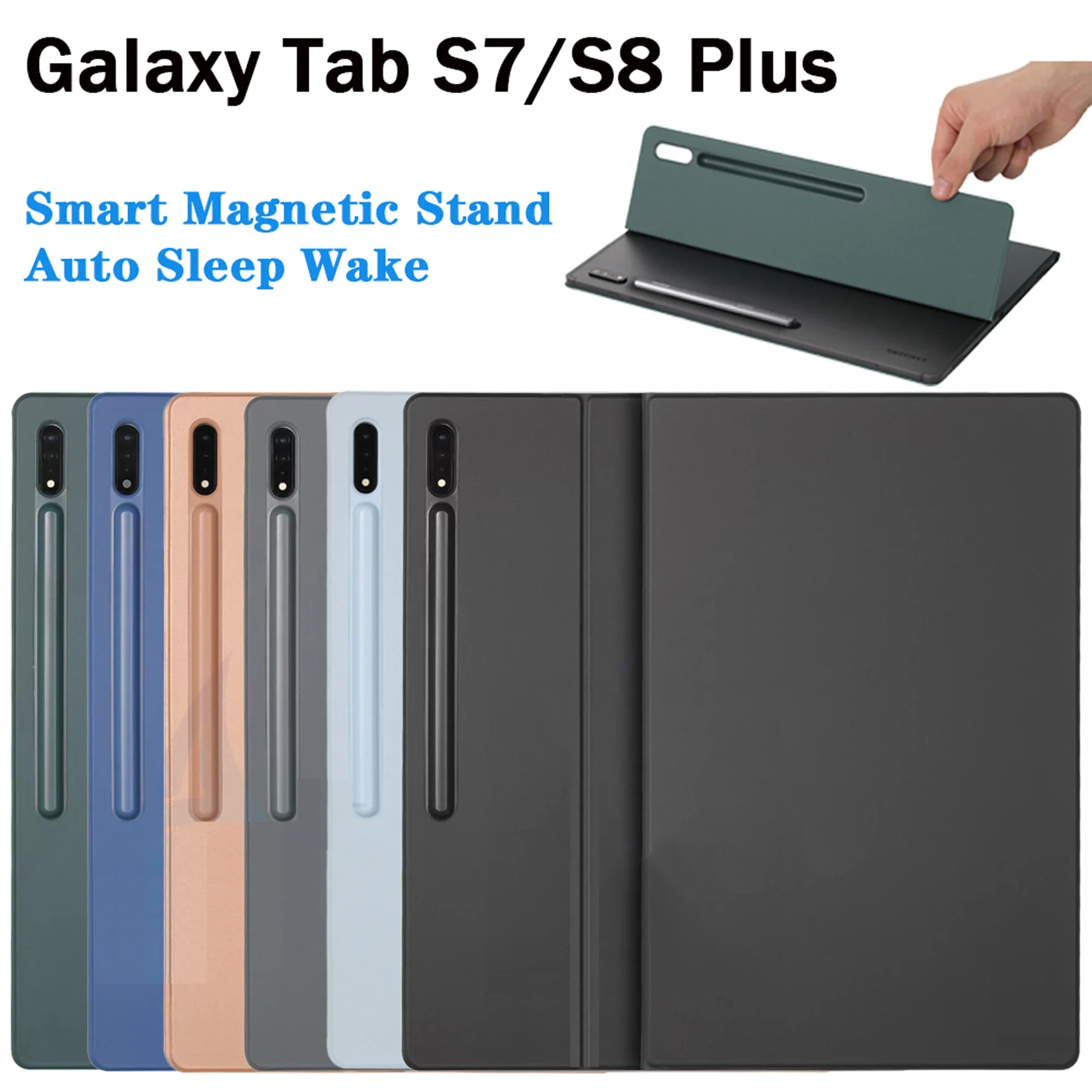 

Magnetic Case For Samsung Galaxy Tab S8 S7 Plus Stand Cover Auto Sleep Wake For Galaxy Tab S7 FE S8 Ultra With Pencil Holder