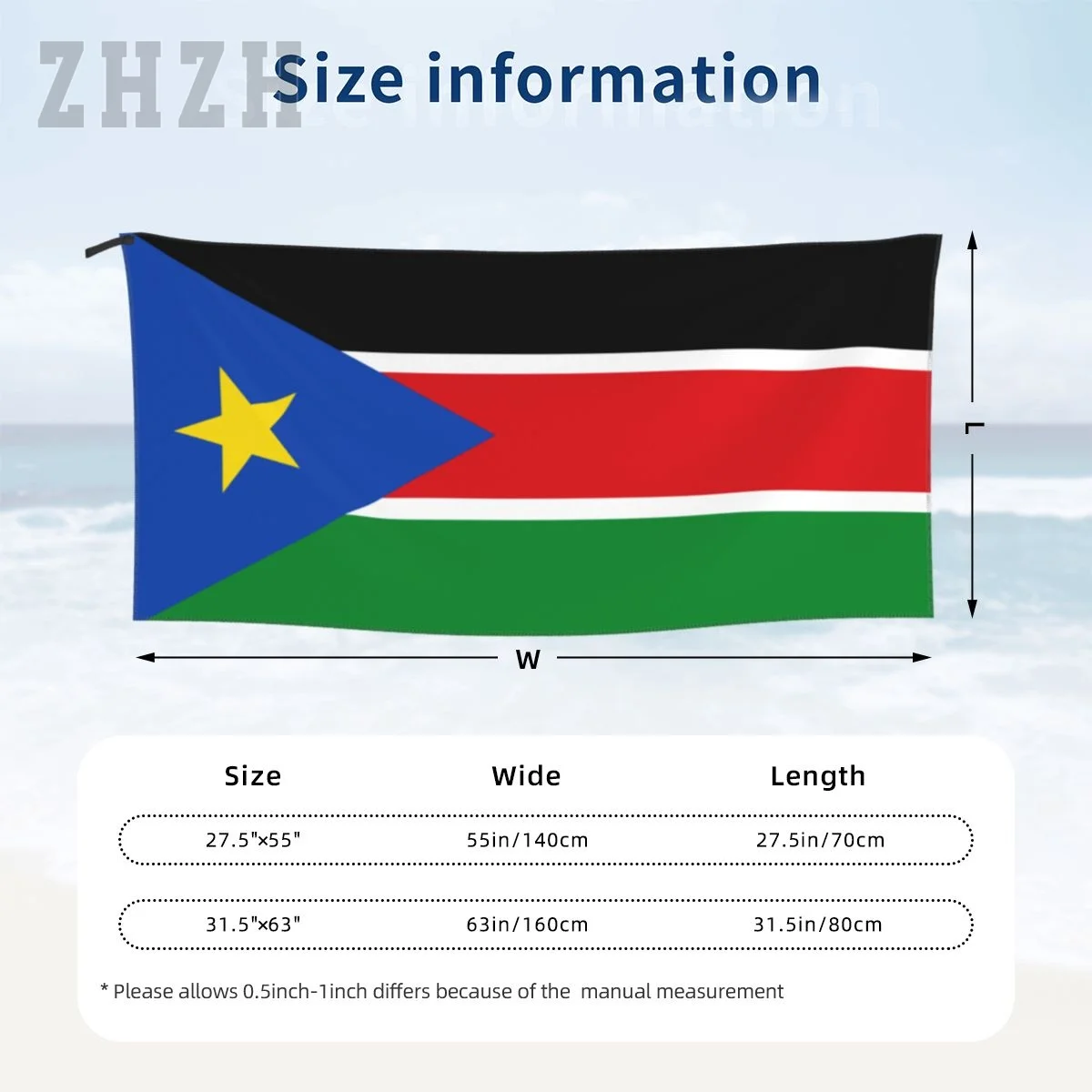 More Design South Sudan Flag Emblem Bath Towel Quick dry Microfiber Absorbing Soft Water Breathable Beach Swimming Bathroom 6
