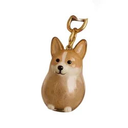Cartoon Dog - Shaped Transparent Pet Hair Keychain and Backpack Pendant (Little Corgi)