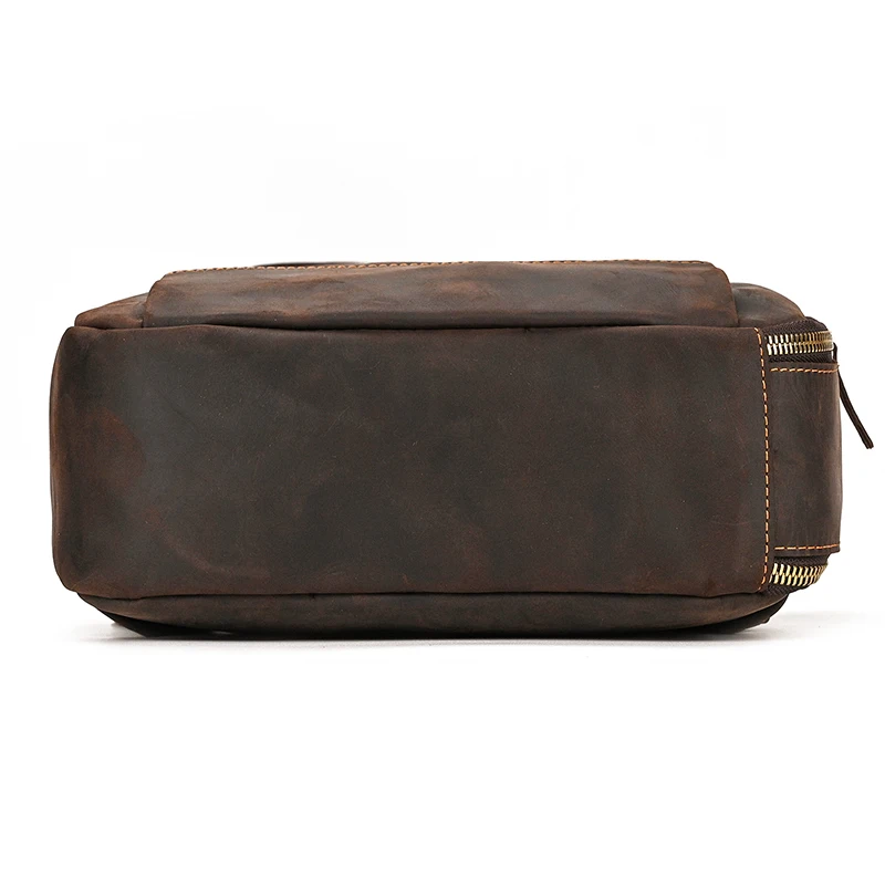 Womens Rustic Brown Leather Backpack Mens Purse