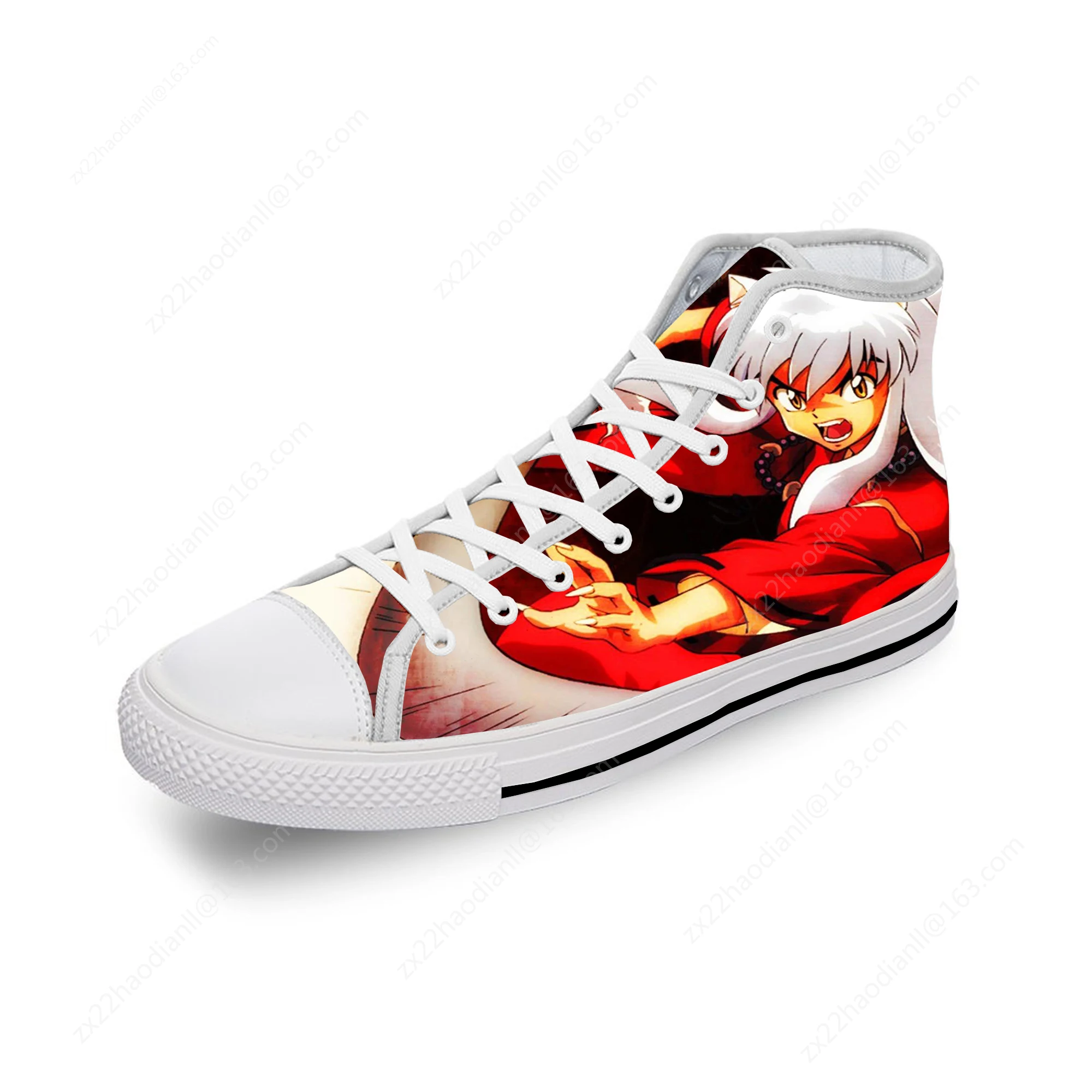 Japanese Anime Manga Inuyasha Funny Fashion Casual Cloth Shoes High Top Lightweight Breathable 3D Printed Men Women Sneakers