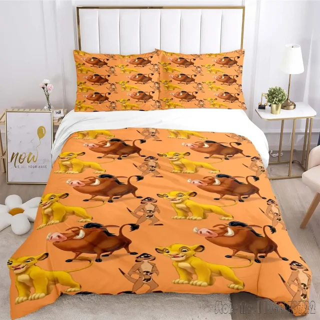 The Lion King Simba Pattern Duvet Cover Set HD Comforter Cover for Kids Bedding Sets Bedclothes Bedroom Decor 4