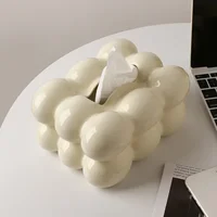 VEEHOME silvering Creative ceramic tissue box, egg-shaped tabletop decoration, light luxury decoration,living room paper box, 2