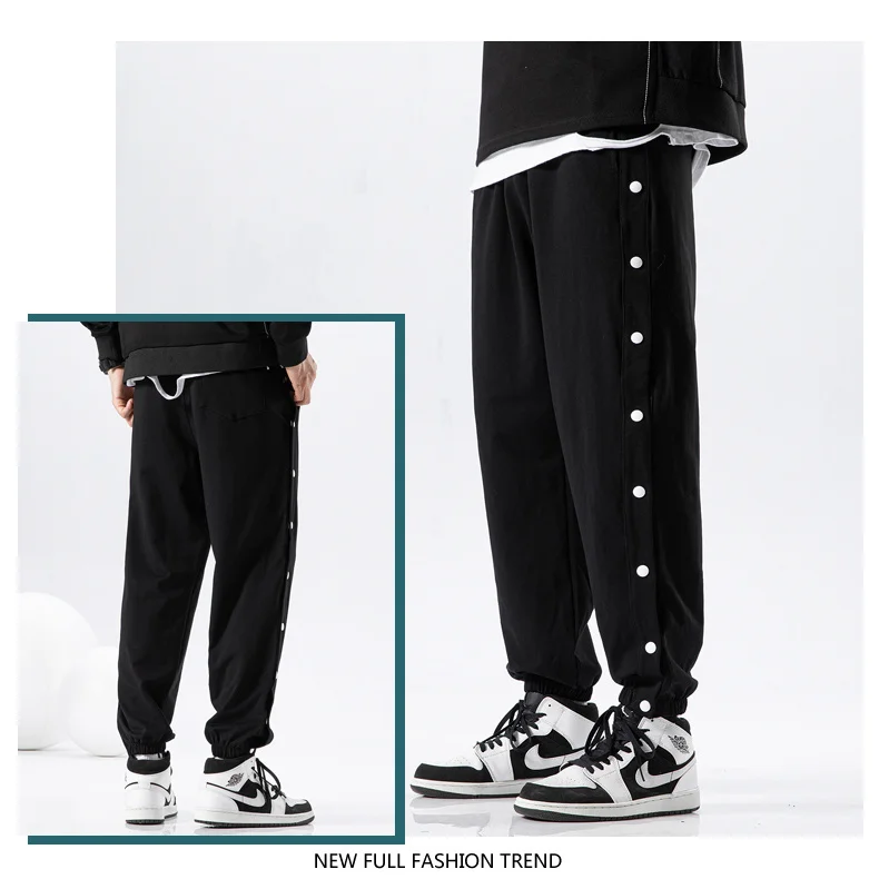 【BAON】[unisex] Killi Banding Snap Button Sweat Jogger PT 0998_HeatherGrey.png?v=1723667889