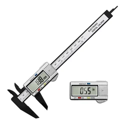 Digitas eletrônico lcd micrômetro vernier pinça a bateria régua medidor de largura profundidade resettable ferramentas para trabalhar madeira 0 150mm
