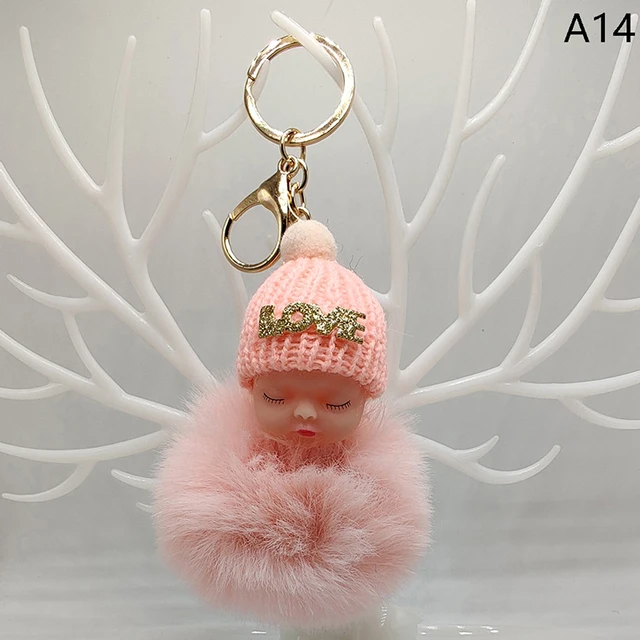 Porte-clés pompon en peluche pour bébé, mignon et moelleux, pour sac de  femme et fille, porte-clés de voiture, cadeau, décoration charmante, 1X -  AliExpress