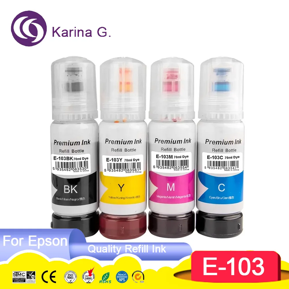 103 T103 Premium Compatible Color Bulk Water Based Bottle Refill Ink for EcoTan