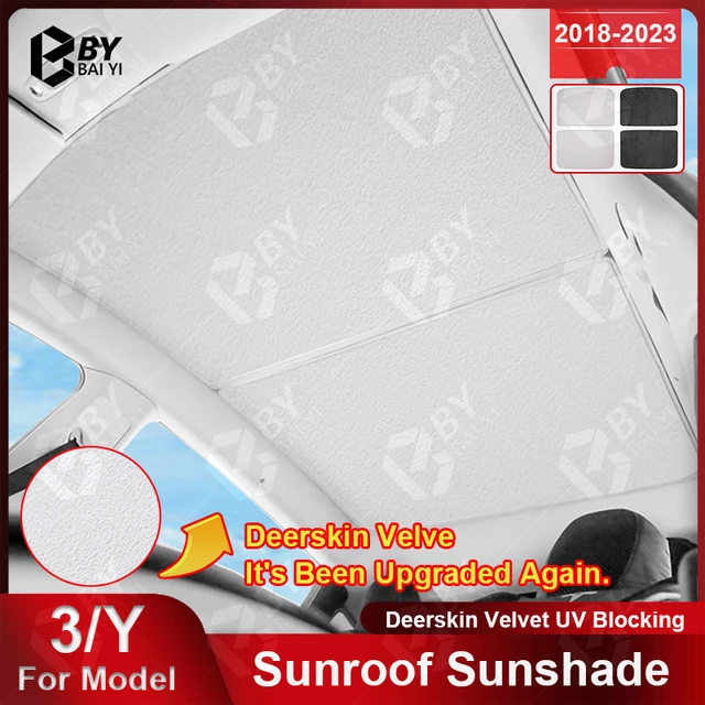 Pare-soleil en daim pour voiture, isolation thermique, pare-soleil en cuir,  réglable, nouveaux accessoires de réglage, modèles Y et 3