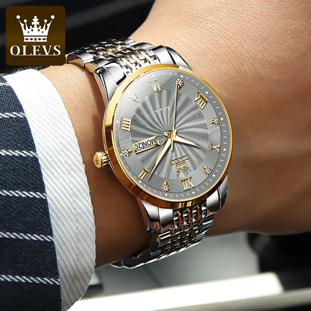 OLEVS 6630 Stainless Steel Strap Business Watches For Men Waterproof Automatic Mechanical Men Wristwatch Luminous  reloj hombre