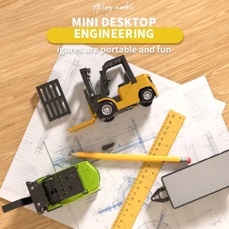 Mini Alloy RC Forklift Truck Toy with 2.4G Remote Control