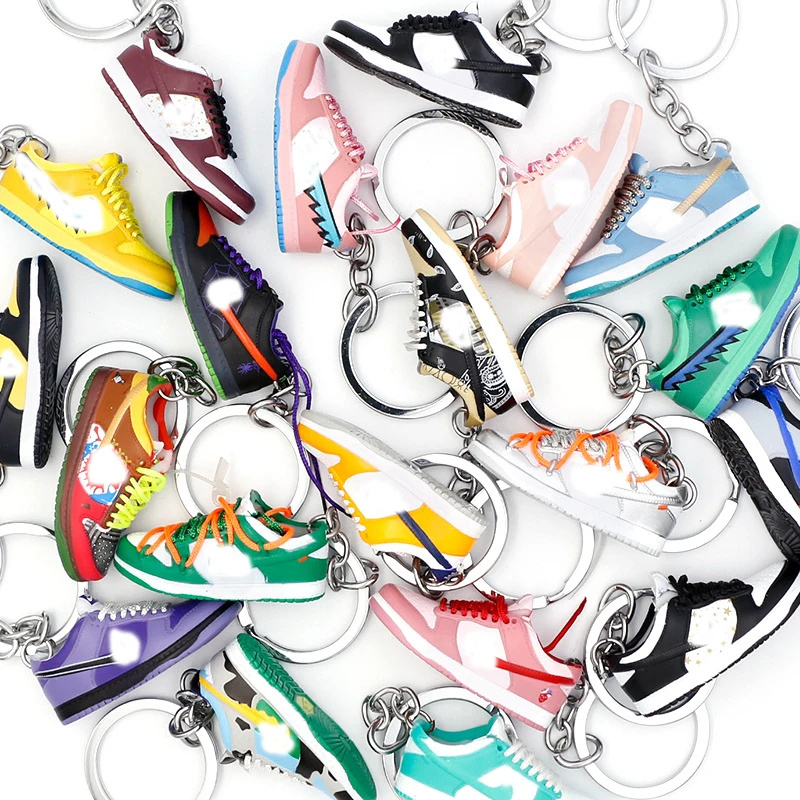 Wholesale PVC Basketball AJ Keychain Suit Mini Sneakers 3D Metal Key Chain  - AliExpress