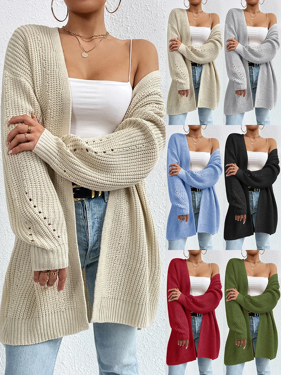 

Fall Winter Long Sleeve Open Front Oversized Sweaters Casual Women Long Knit Cardigan Outwear