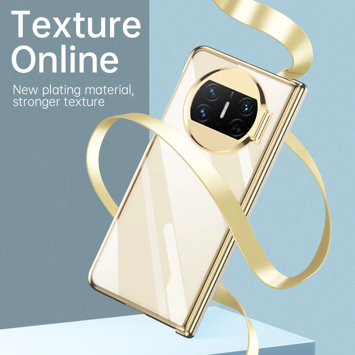 For Huawei Mate X3 Phantom Plating Transparent Phone Case Luxury lightweight all-inclusive protective shell with hidden bracket