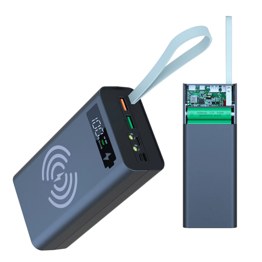5V Dual Usb 12*18650 Power Bank Battery Box Caricabatterie Per Cellulare Custodia A Conchiglia Fai Da Te Per Smart Phone Mp3 Ricarica Elettronica Mobi